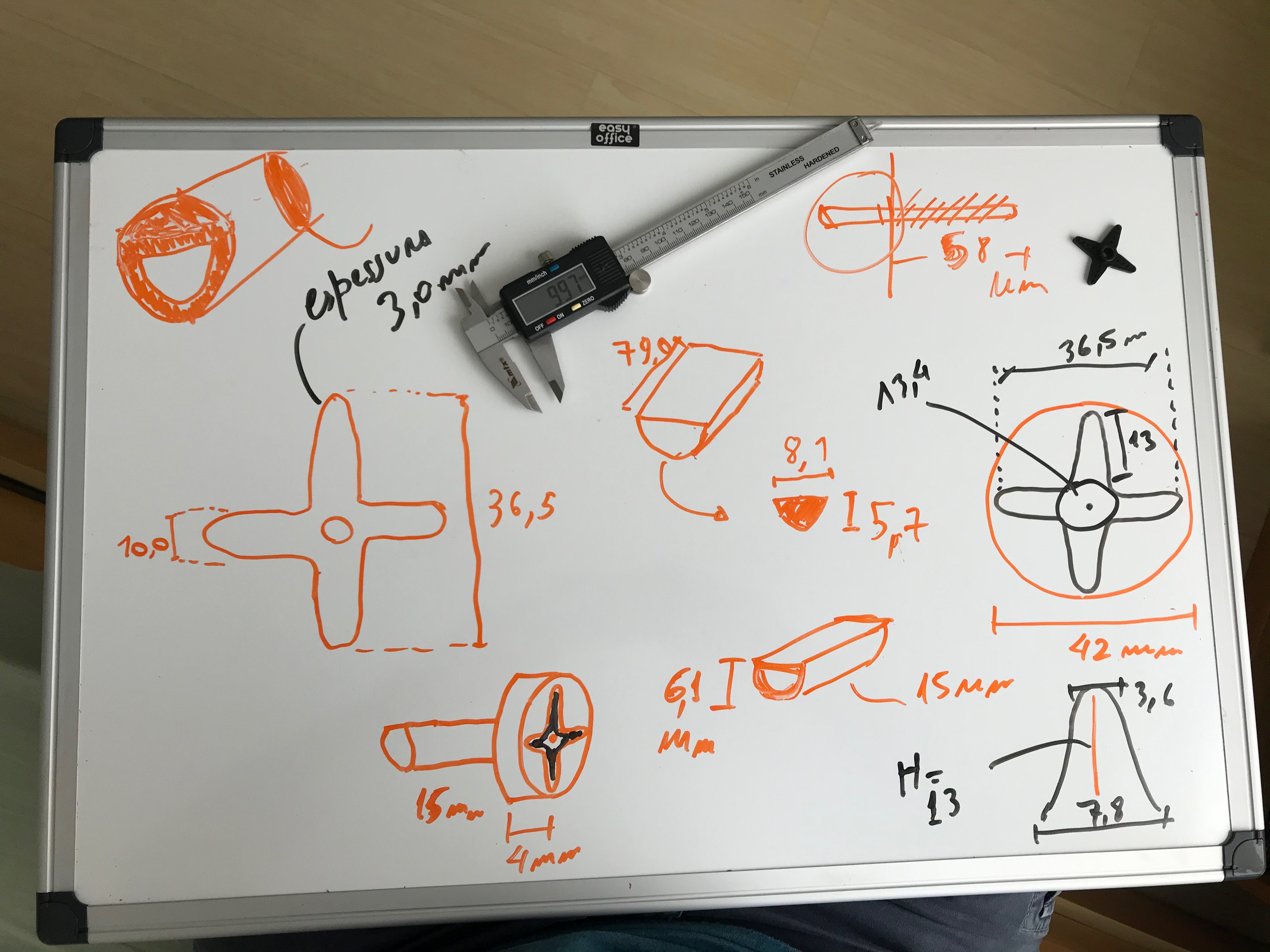 Desenho do adaptador da manivela