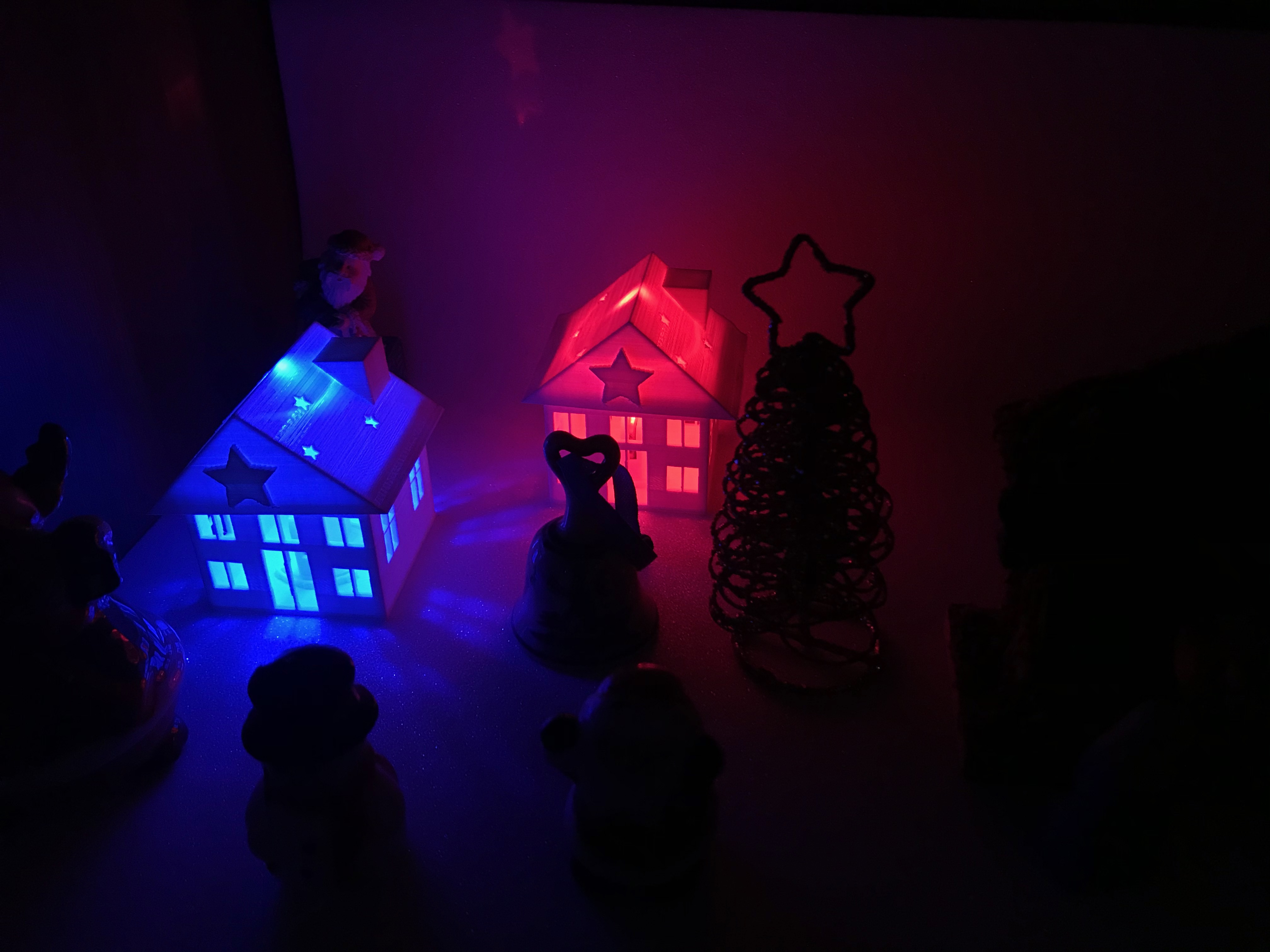 Decoração feita com casinhas